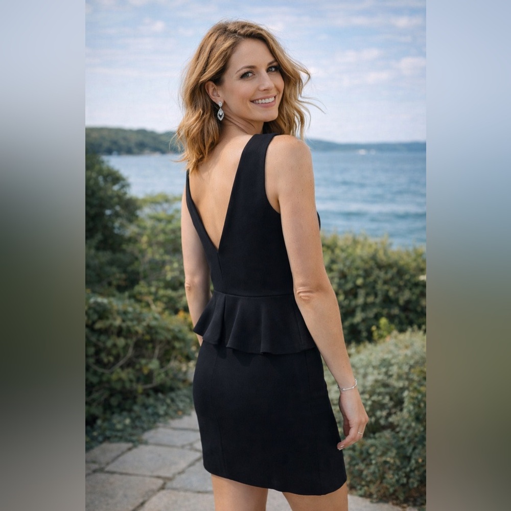 Zara Trafaluc Black Peplum Dress